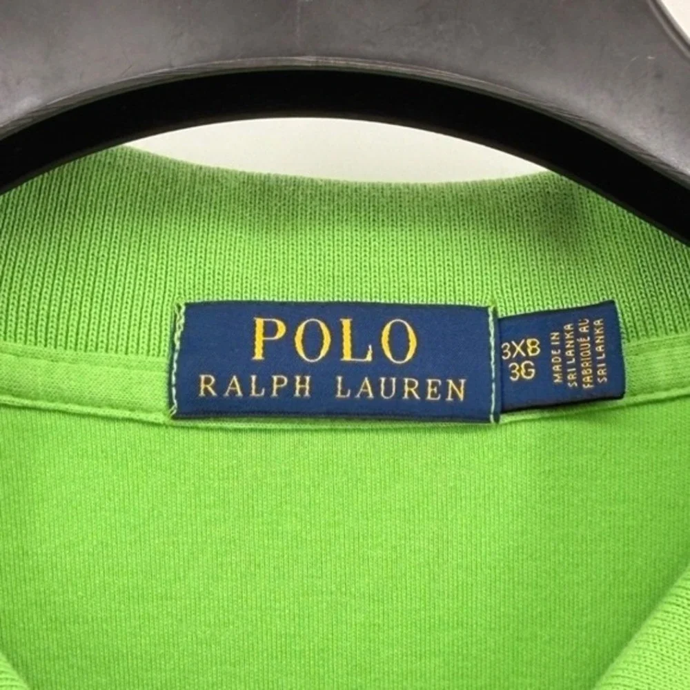 Polo Ralph Lauren Mens 3XB Pre-Owned Jersey Polo Shirt Green Pony Classic‎ Fit